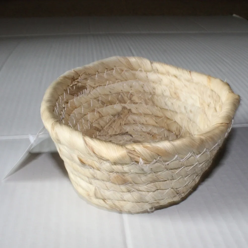 Birch + Vine Woven Basket Small Oval Natural Straw Boho Decor 6.3x5in Mexico NWT